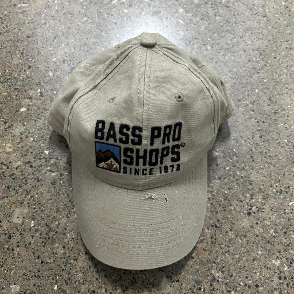 Vintage Bass Pro Shops Velcro Back Adjustable Fishing Hat
